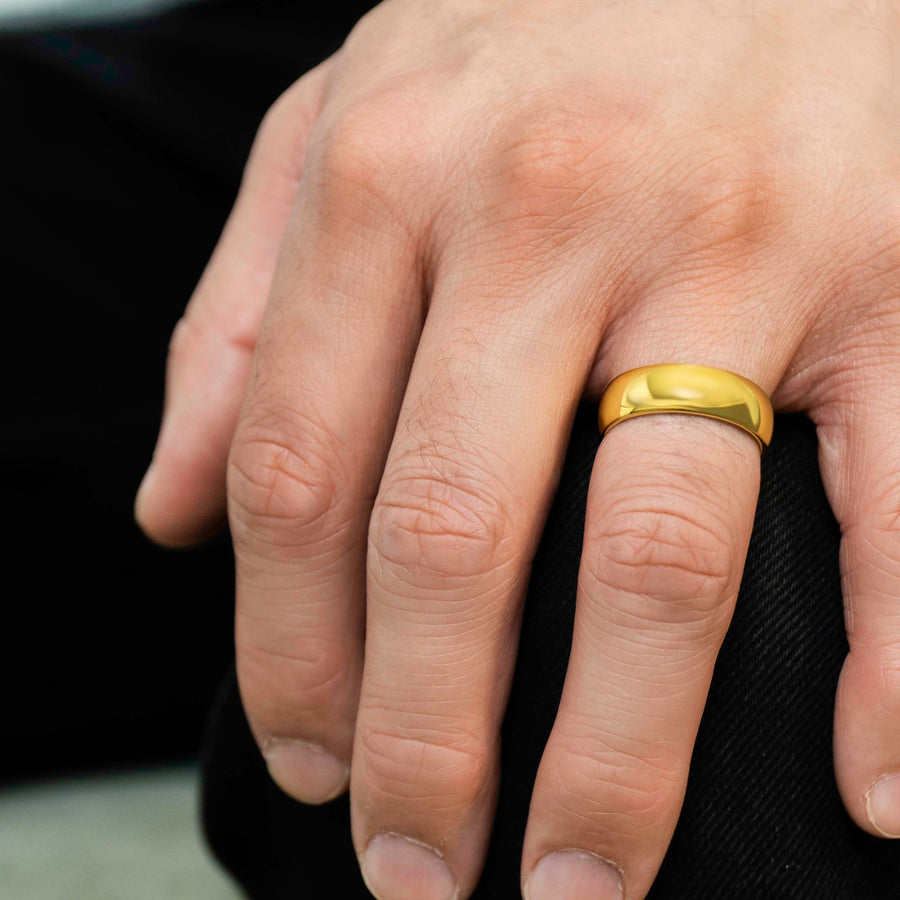 An Iconic Rings band worn at home