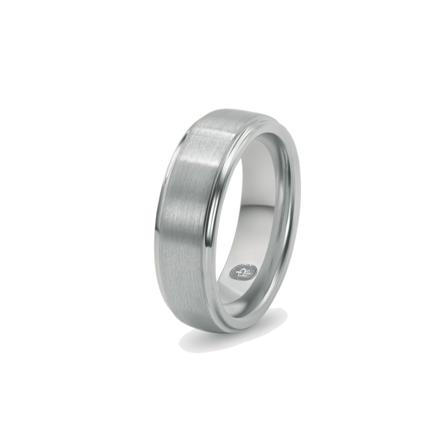 The Gentleman, a silver tungsten wedding band